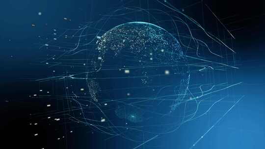 科技感地球与网络线条画面