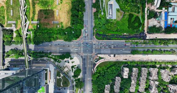 【正版素材】城市街道十字路口0089