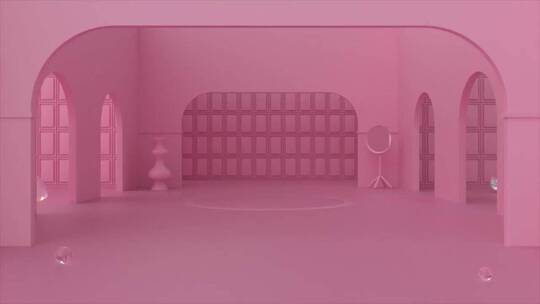 粉红的房间logo演绎AE模板