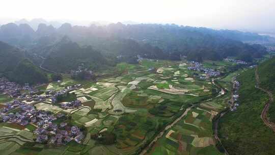 贵州黔西南兴义万峰林景区田园风光风景航拍