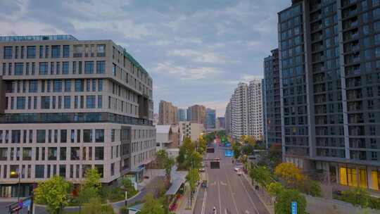 杭州市上城区望江门海潮路风光视频素材模板下载