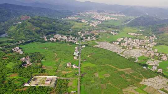 航拍农村乡村风光乡村道路