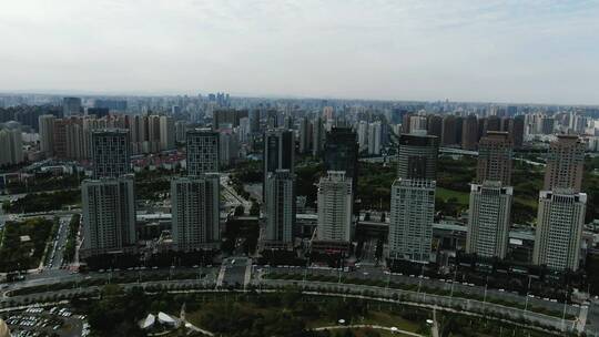 河南郑州城市高楼建筑多镜头4K航拍
