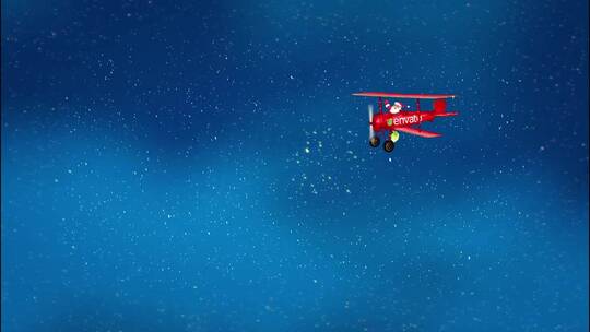 圣诞彩色明亮粒子卡通飞机旋转AE模板