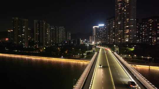 珠海白石桥夜景航拍