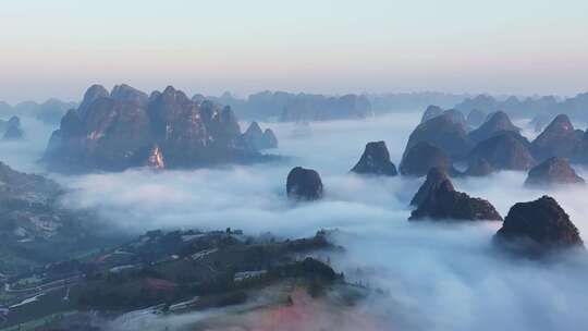 绝美桂林山水日出云海航拍中国宣传片