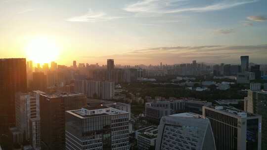 深圳南山区软件产业基地建筑夕阳夜景