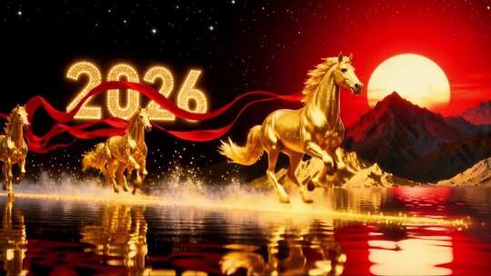 4k金色骏马奔跑2026年会合集