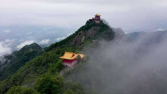 南五台山 钟南山 秦岭 云海 蓝天白云 穿云