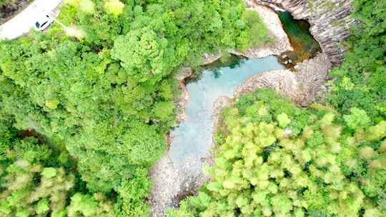 中国南方山脉河流湖泊风景航拍