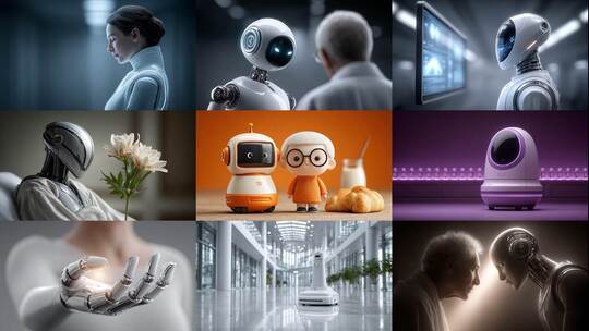 未来智能伙伴机器人生活高清在线视频素材下载