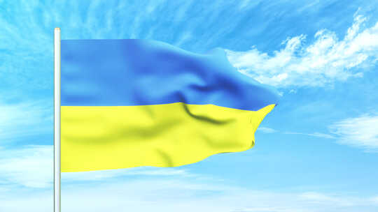 乌克兰国旗空中飘扬