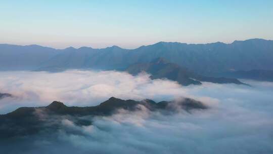 安徽牯牛降景区晨曦 海航拍皖南风光