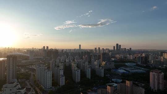 浦西日出航拍空镜