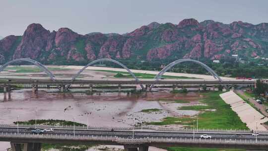 内蒙古赤峰市区航拍风景