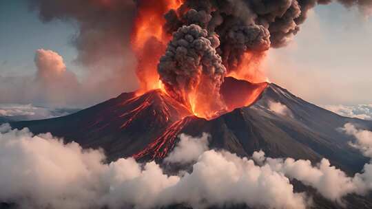 火山 火山爆发 火山喷发 岩浆视频素材模板下载