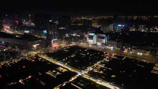 烟台航拍所城里城市古建筑群航拍全景