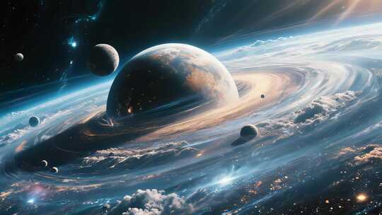 宇宙地球3D合成场景