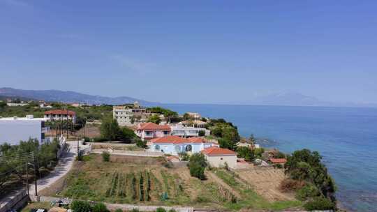 岛上的希腊村庄