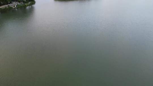 西安大明宫遗址公园太液池景区延时航拍视频素材模板下载
