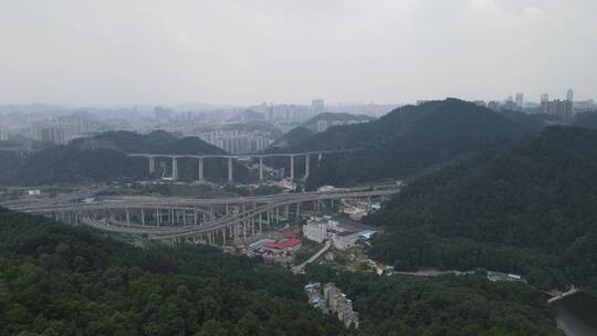 航拍城市建筑高楼交通桥梁地标风景