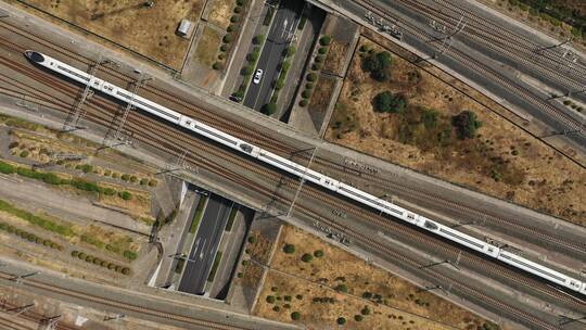 城市高铁高速动车轨道视频素材模板下载