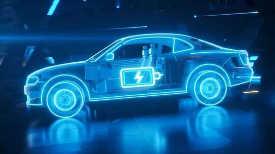 未来科技新能源汽车充电概念视频
