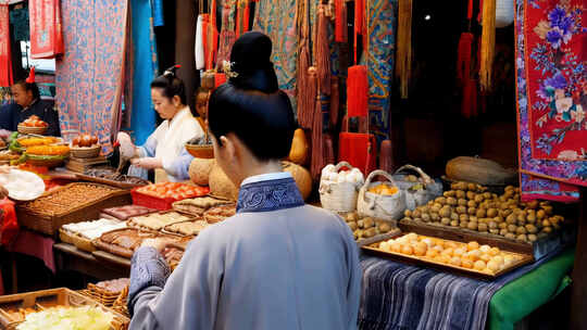 古代集市摊位铺子