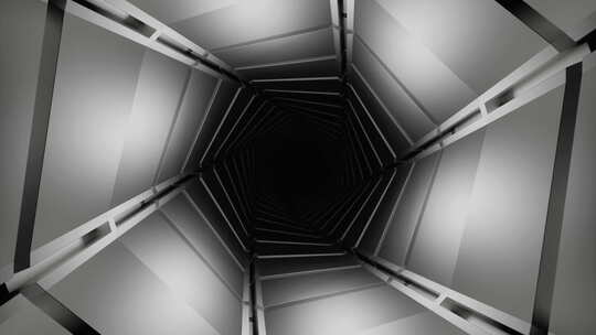 抽象六边形单色移动隧道