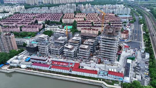 上海闵行工地建设航拍