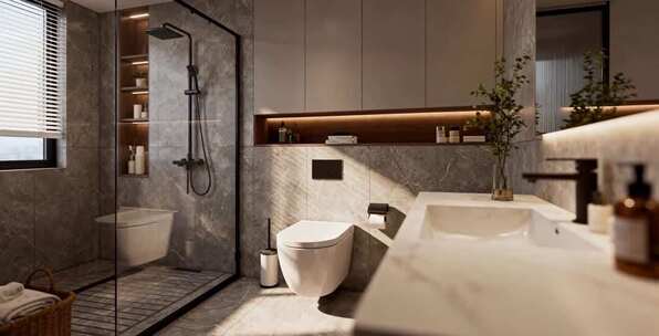 现代风格卫生间室内场景