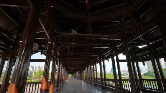 广西侗寨风雨桥可利大桥视频素材模板下载