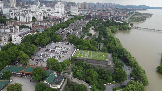 城市航拍湖南岳阳汴河街历史古街航拍