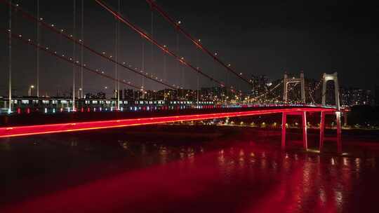 重庆鹅公岩大桥夜景航拍