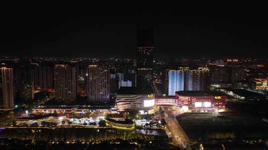 4K航拍江苏苏州昆山城市夜景