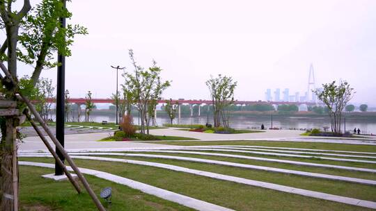 武汉洪山江滩公园流水台地4K视频合集视频素材模板下载