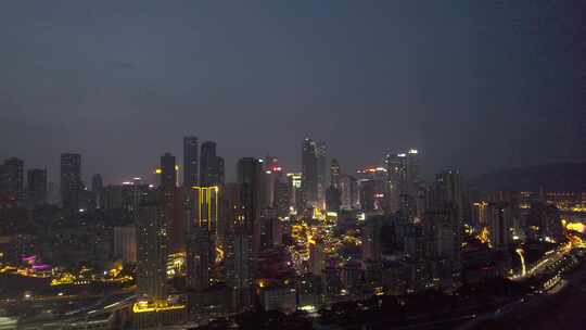 重庆南坪夜景航拍视频素材模板下载