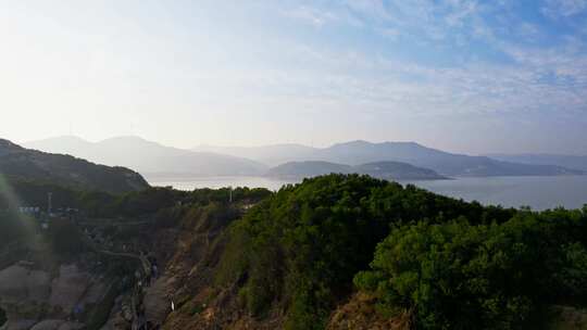 下尾岛海岛滩涂渔船自然风光航拍