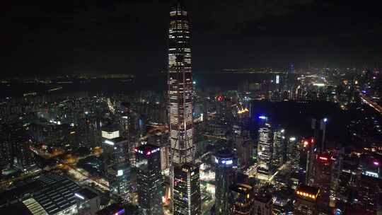 深圳大浪商业街夜景航拍