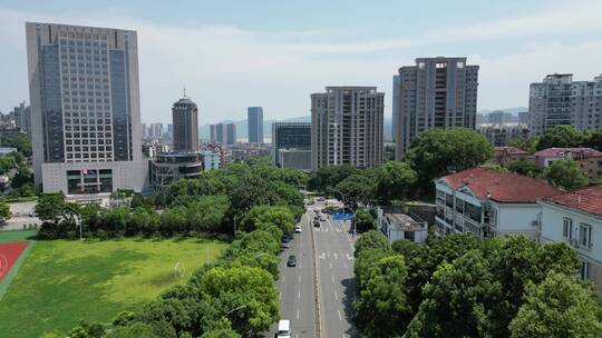 航拍湖北宜昌体育场路