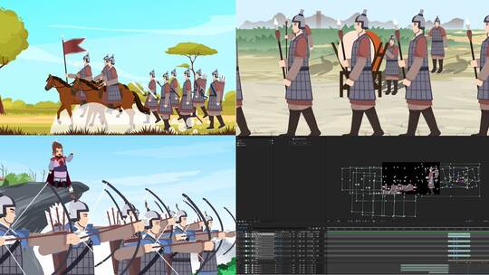 mg古代战场打仗动画高清AE视频素材下载