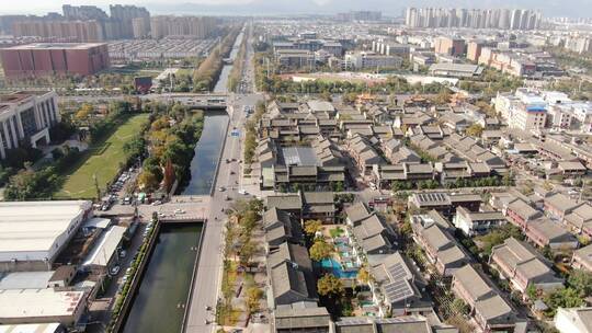 城市风光交通车辆道路桥梁高楼建筑自然景区