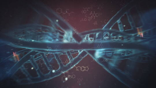 生物科技DNA链条三维背景视频素材基因测序