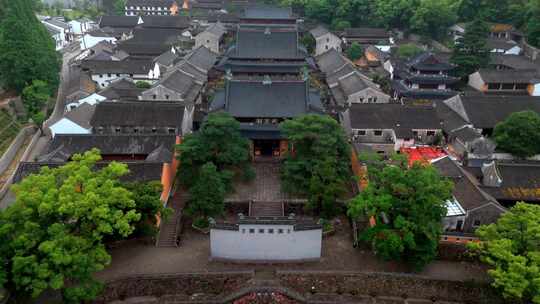 宁波天童寺航拍，寺庙航拍