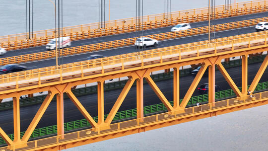 航拍武汉杨泗港双层立体交通桥梁车流视频素材模板下载