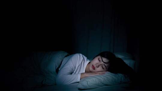 女子卧室中安静睡觉