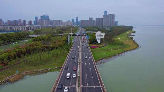 苏州湾太湖新城苏州湾大桥延时