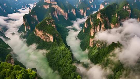 云雾缭绕的壮丽群山