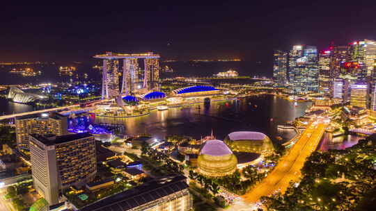 新加坡滨海湾金沙酒店-夜晚延时摄 (2)