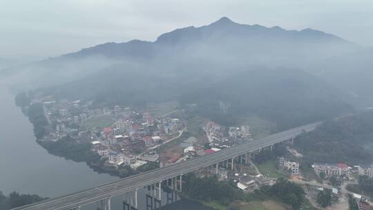 雨后农村最美生态乡村振兴农村自然山水风景